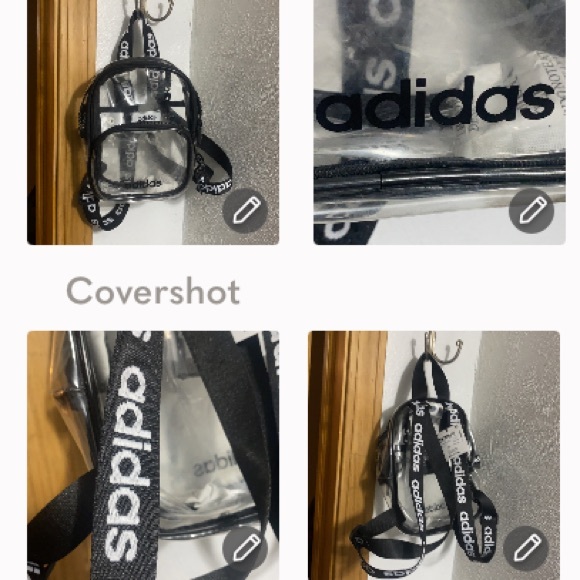 Adidas mini backpack clear w logos 8.5x7.5x3.5D